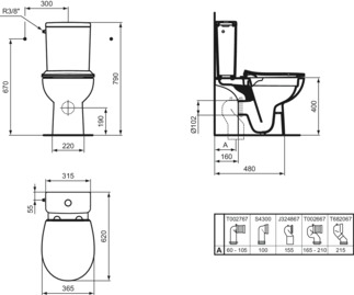 WC комплект Eurovit+ Ideal Standard W843301