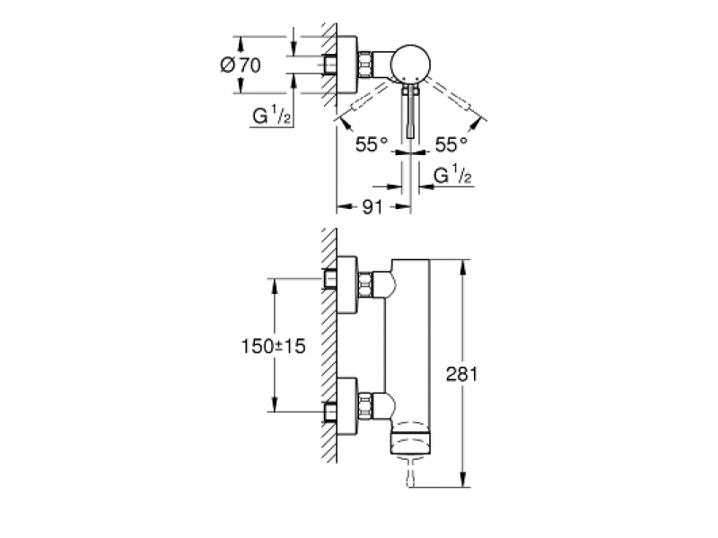 GROHE Смесител за душ едноръкохватков ESSENCE 33636001