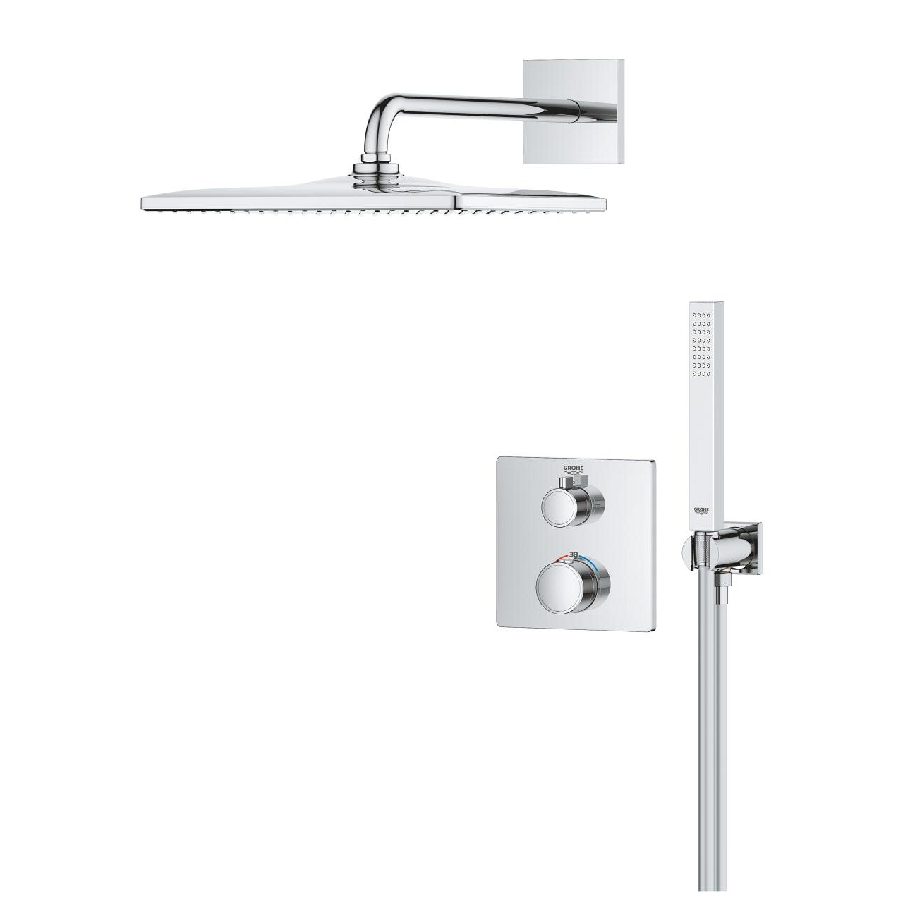 GROHE Комплект душ гарнитура за вграждане с термостат GROHTHERM RAINSHOWER MONO 310 CUBE 34870000
