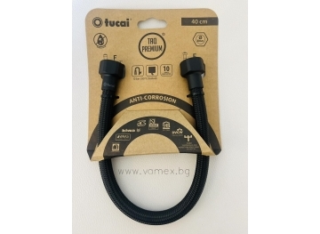 Мека връзка TAQ PREMIUM BLACK  Ж/Ж1/2X1/2 цвят черен с две гайки черен мат 400мм. ф8 209969