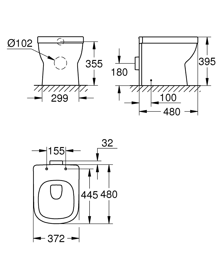 GROHE Стояща тоалетна EURO CERAMIC 39329000