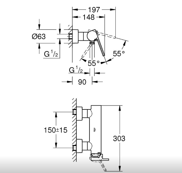 GROHE Смесител за душ GROHE PLUS 33577003