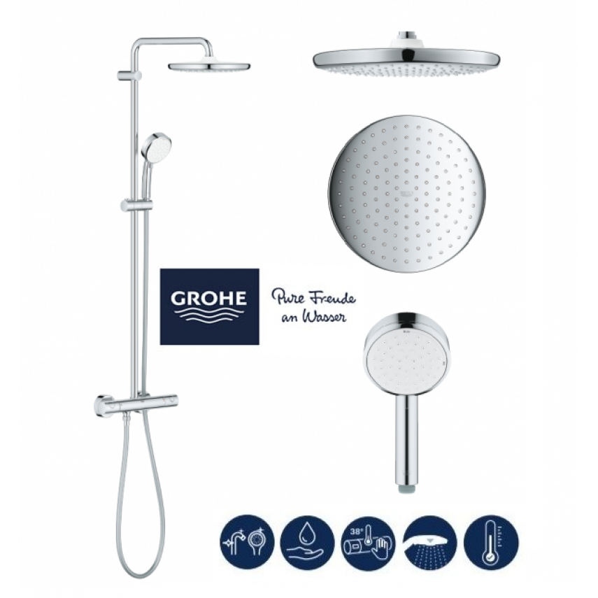 GROHE Душ система с термостатен смесител TEMPESTA SYSTEM 250 26670001