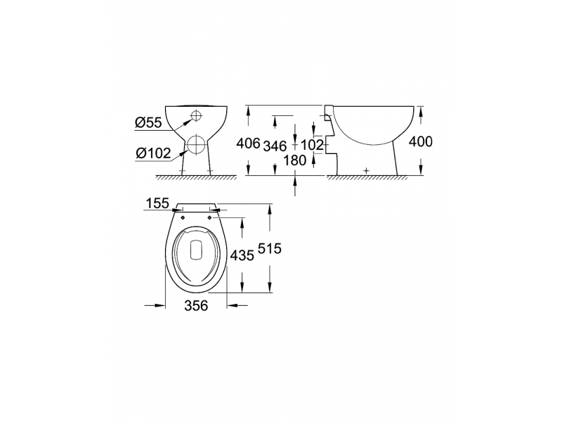 GROHE Стояща тоалетна BAU CERAMIC 39430000