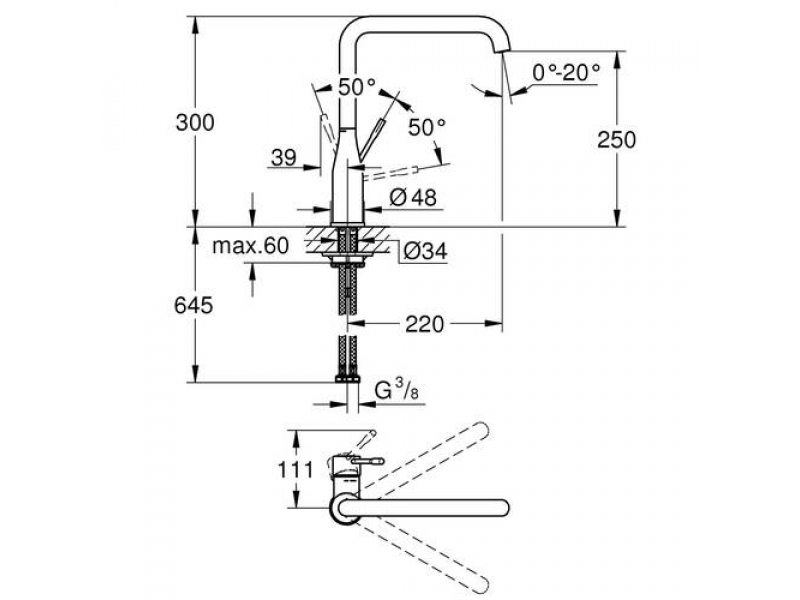 GROHE КУХНЕНСКИ СМЕСИТЕЛ ESSENCE 30505KF0