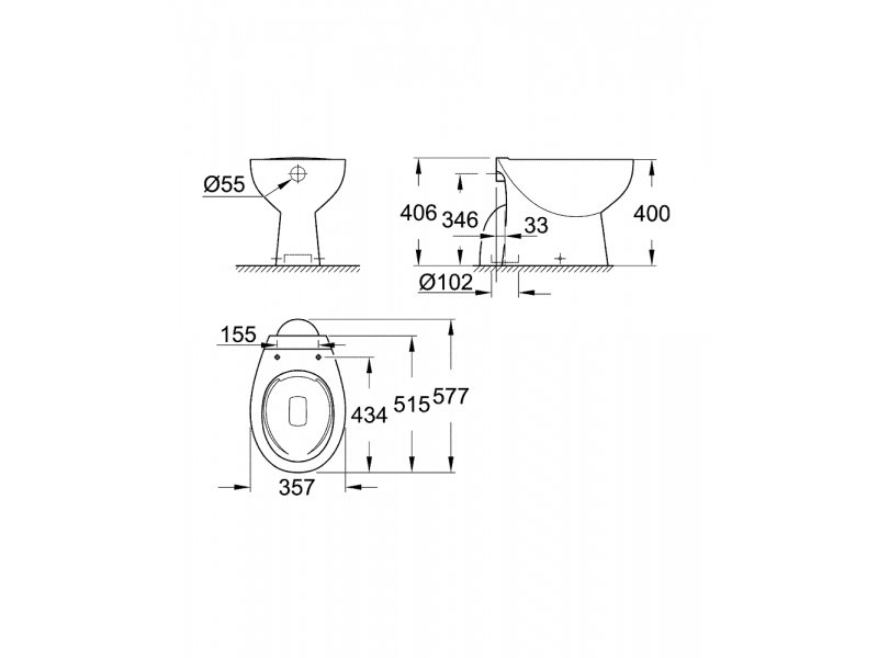 GROHE Стояща тоалетна BAU CERAMIC 39431000