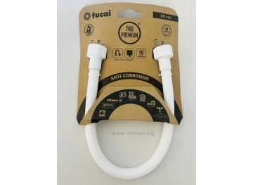 Мека връзка TAQ PREMIUM WHITE Ж/Ж1/2X1/2 цвят бял с две гайки бял мат 400мм. ф8 209972