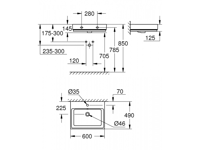 GROHE Умивалник 60 CUBE CERAMIC 3947300H