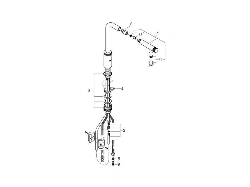 GROHE Кухненски смесител с издърпващ се чучур без олово и никел MINTA SMARTCONTROL 31613000
