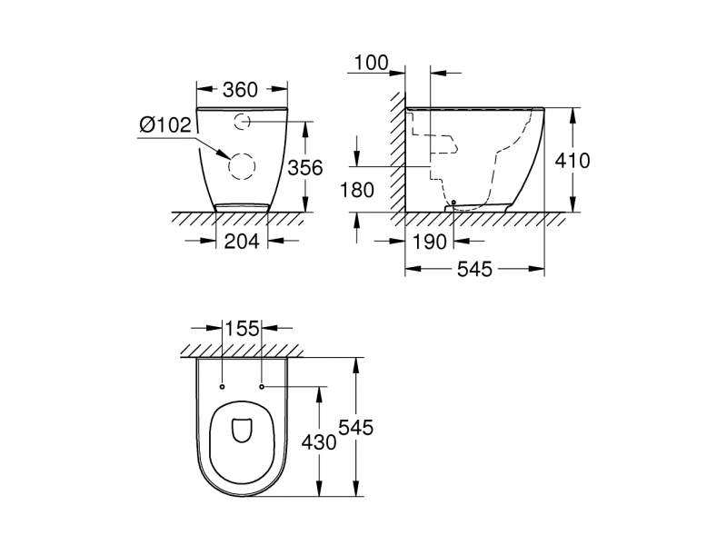 GROHE Стояща тоалетна долепена до стената ESSENCE 3957300H